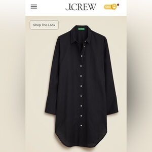 NWOT- Crew, Classic-fit beach shirt linen - Black XXL